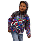Merry Christmas AFL Bulldogs Kid Hoodie Aboriginal Santa Football Mascot