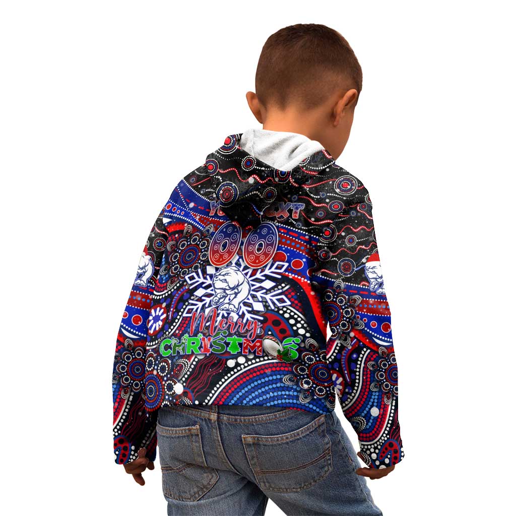 Merry Christmas AFL Bulldogs Kid Hoodie Aboriginal Santa Football Mascot