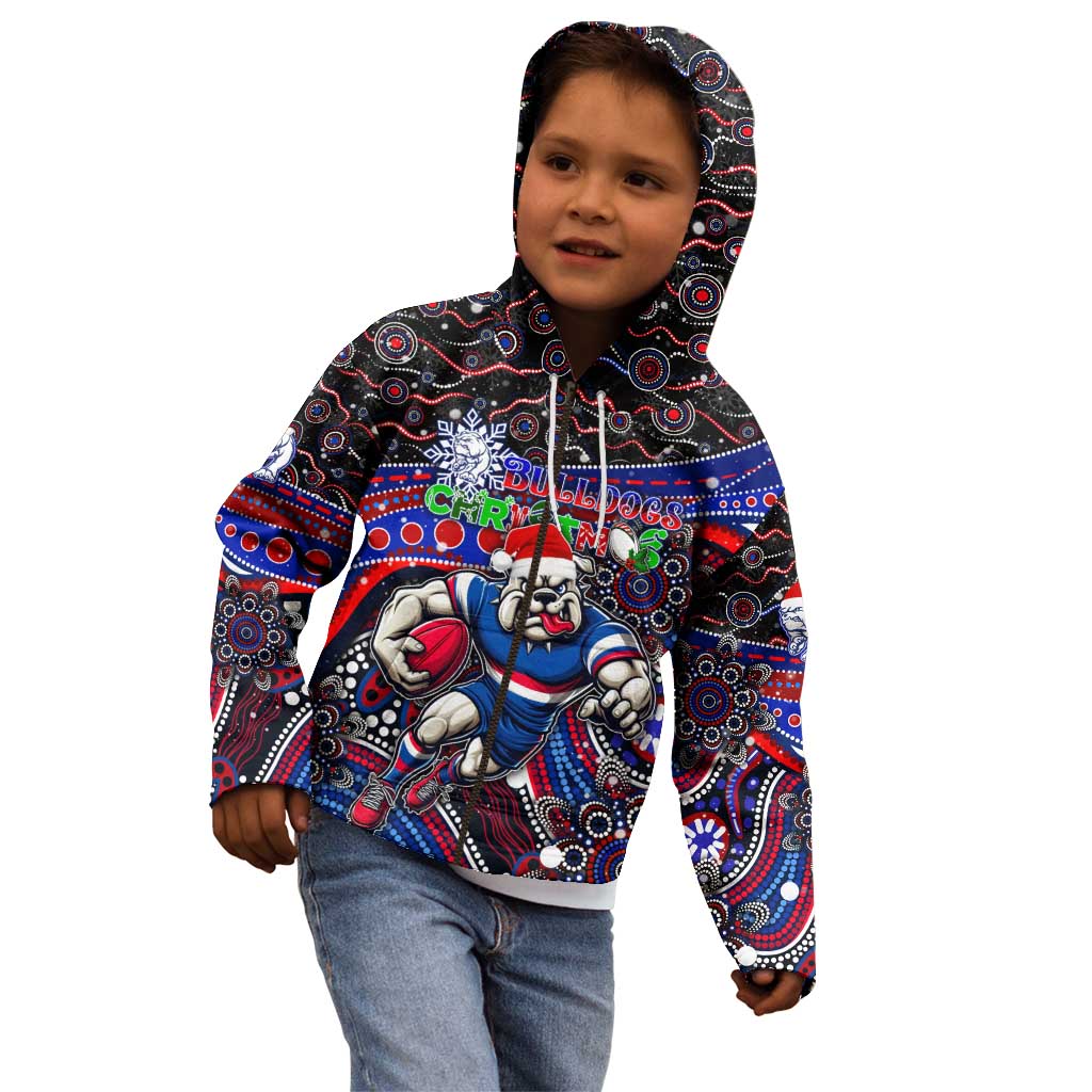 Merry Christmas AFL Bulldogs Kid Hoodie Aboriginal Santa Football Mascot
