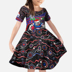 Merry Christmas AFL Bulldogs Kid Short Sleeve Dress Aboriginal Santa Football Mascot