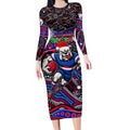 Merry Christmas AFL Bulldogs Long Sleeve Bodycon Dress Aboriginal Santa Football Mascot