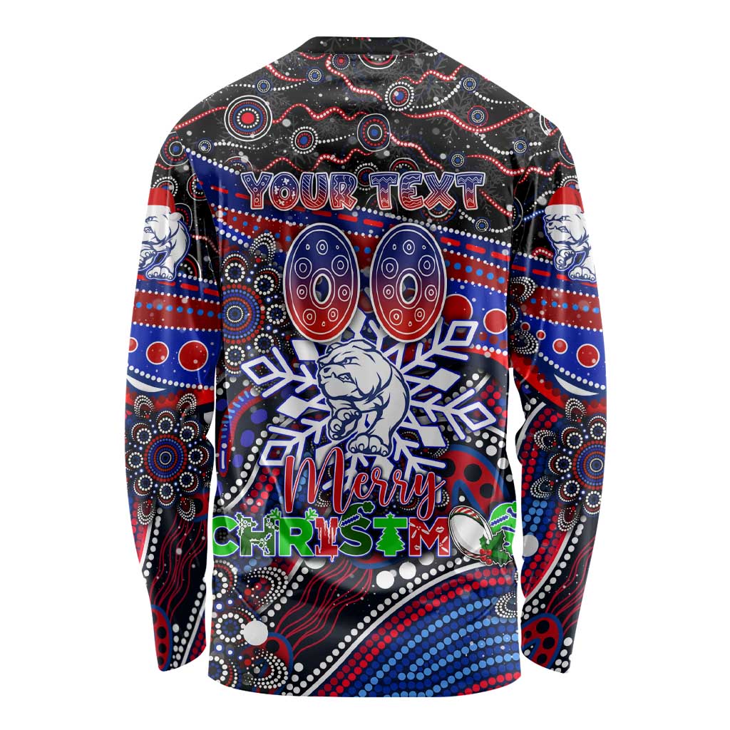 Merry Christmas AFL Bulldogs Long Sleeve Shirt Aboriginal Santa Football Mascot