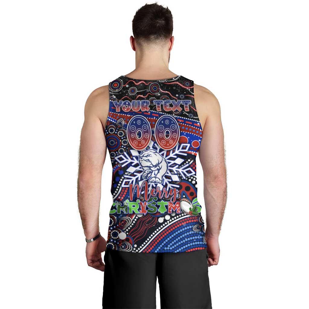 Merry Christmas AFL Bulldogs Men Tank Top Aboriginal Santa Football Mascot