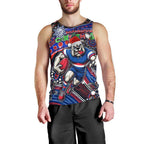 Merry Christmas AFL Bulldogs Men Tank Top Aboriginal Santa Football Mascot