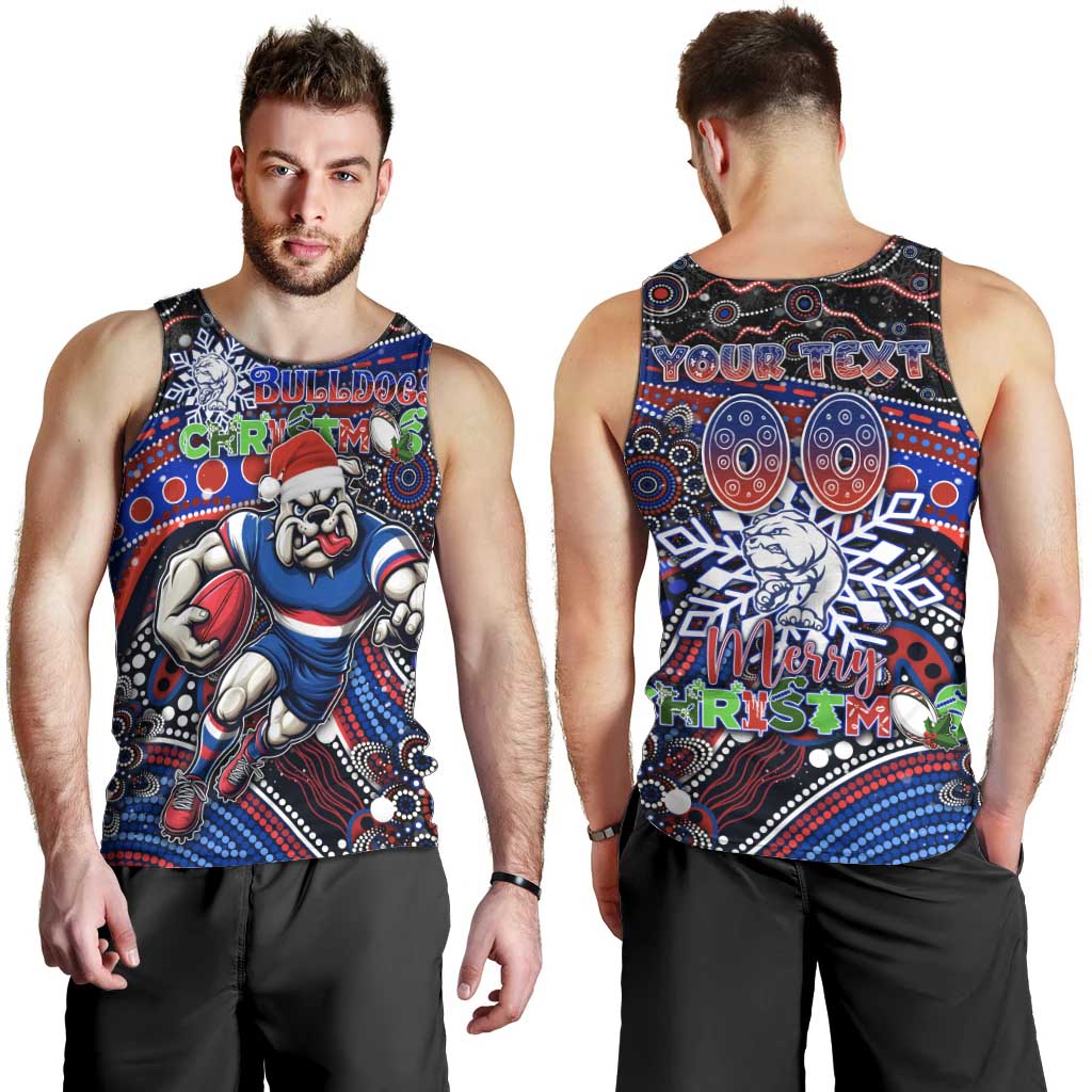 Merry Christmas AFL Bulldogs Men Tank Top Aboriginal Santa Football Mascot