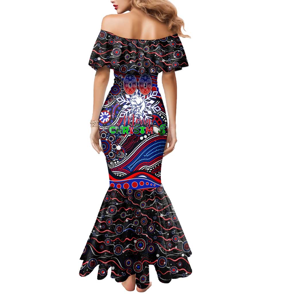 Merry Christmas AFL Bulldogs Mermaid Dress Aboriginal Santa Football Mascot