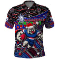 Merry Christmas AFL Bulldogs Polo Shirt Aboriginal Santa Football Mascot