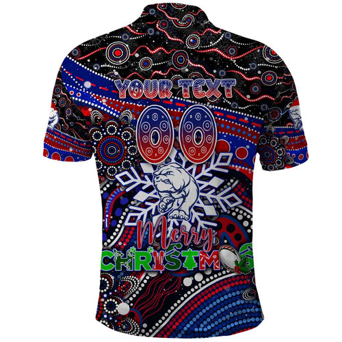 Merry Christmas AFL Bulldogs Polo Shirt Aboriginal Santa Football Mascot