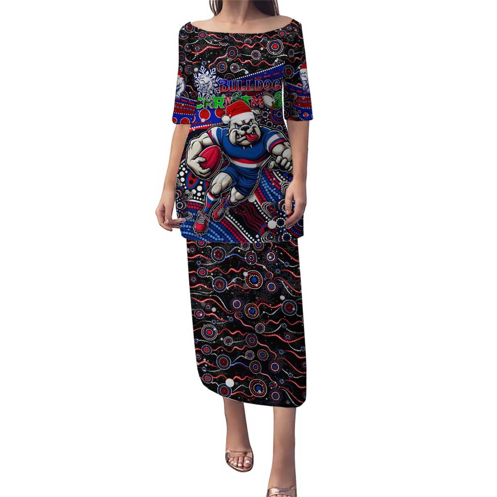 Merry Christmas AFL Bulldogs Puletasi Aboriginal Santa Football Mascot