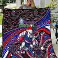 Merry Christmas AFL Bulldogs Quilt Aboriginal Santa Football Mascot