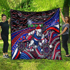 Merry Christmas AFL Bulldogs Quilt Aboriginal Santa Football Mascot