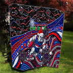 Merry Christmas AFL Bulldogs Quilt Aboriginal Santa Football Mascot