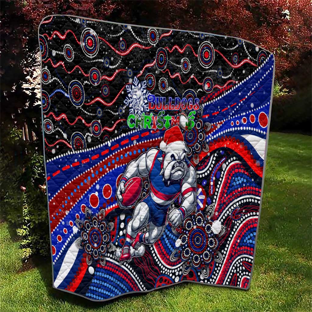 Merry Christmas AFL Bulldogs Quilt Aboriginal Santa Football Mascot