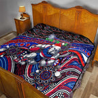 Merry Christmas AFL Bulldogs Quilt Aboriginal Santa Football Mascot
