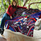 Merry Christmas AFL Bulldogs Quilt Aboriginal Santa Football Mascot
