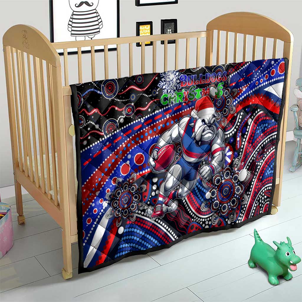 Merry Christmas AFL Bulldogs Quilt Aboriginal Santa Football Mascot