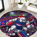 Merry Christmas AFL Bulldogs Round Carpet Aboriginal Santa Football Mascot