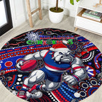 Merry Christmas AFL Bulldogs Round Carpet Aboriginal Santa Football Mascot