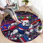 Merry Christmas AFL Bulldogs Round Carpet Aboriginal Santa Football Mascot