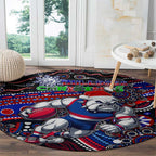 Merry Christmas AFL Bulldogs Round Carpet Aboriginal Santa Football Mascot