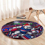 Merry Christmas AFL Bulldogs Round Carpet Aboriginal Santa Football Mascot