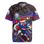 Merry Christmas AFL Bulldogs Rugby Jersey Aboriginal Santa Football Mascot
