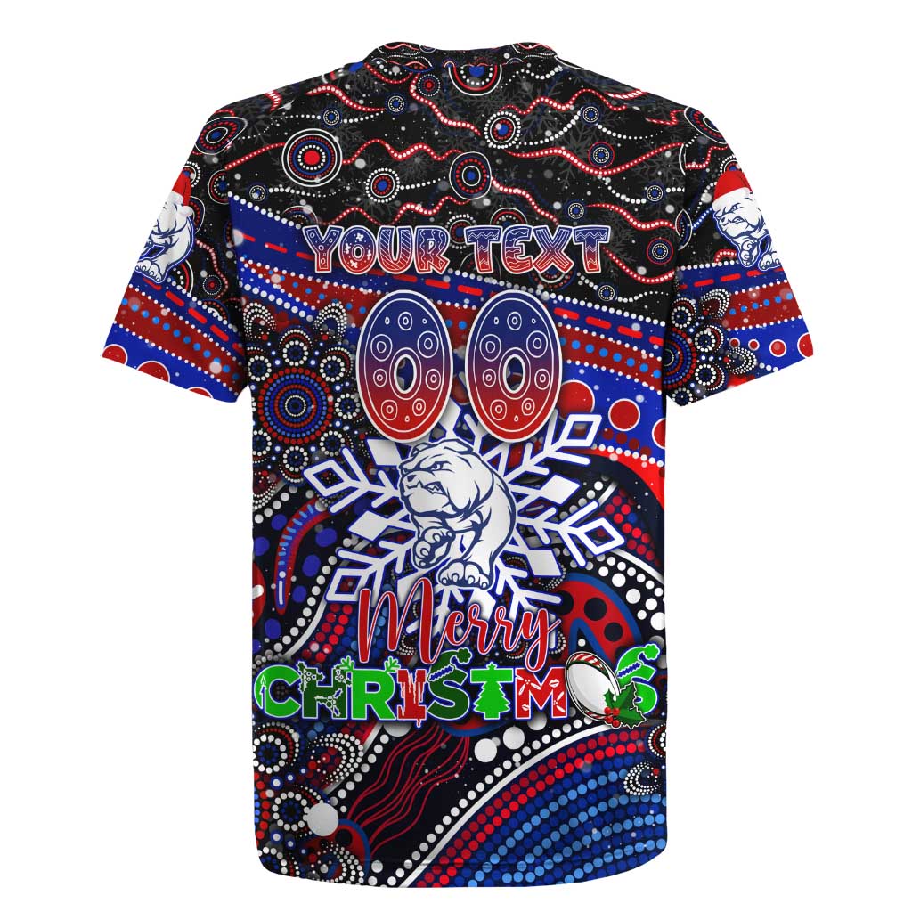 Merry Christmas AFL Bulldogs Rugby Jersey Aboriginal Santa Football Mascot