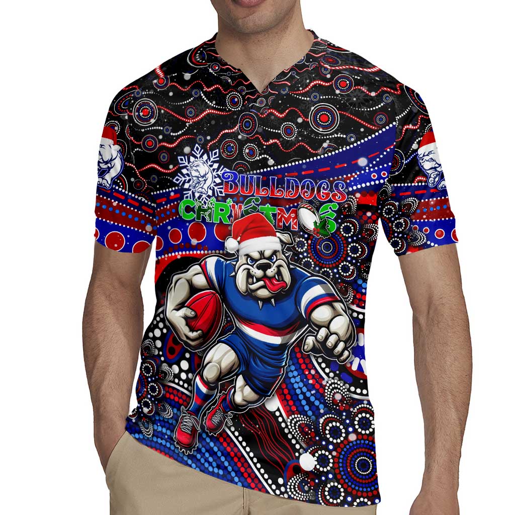 Merry Christmas AFL Bulldogs Rugby Jersey Aboriginal Santa Football Mascot