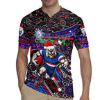Merry Christmas AFL Bulldogs Rugby Jersey Aboriginal Santa Football Mascot
