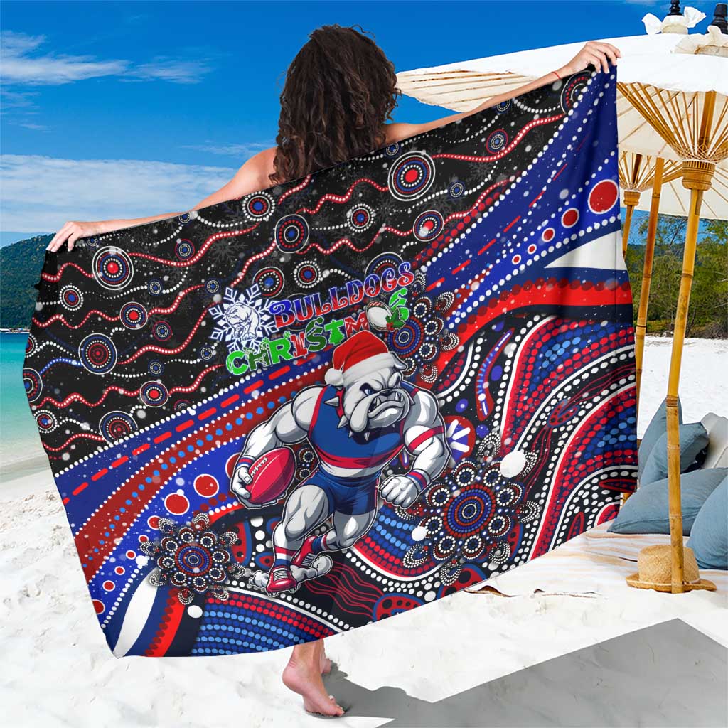 Merry Christmas AFL Bulldogs Sarong Aboriginal Santa Football Mascot