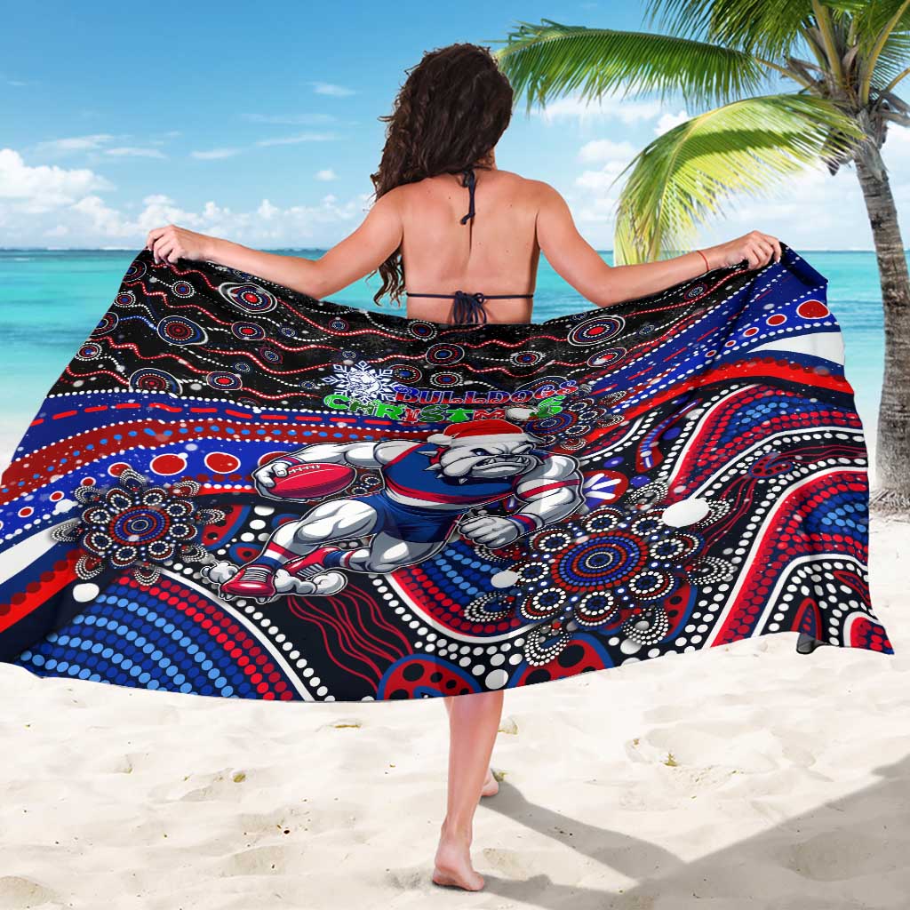 Merry Christmas AFL Bulldogs Sarong Aboriginal Santa Football Mascot