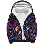 Merry Christmas AFL Bulldogs Sherpa Hoodie Aboriginal Santa Football Mascot