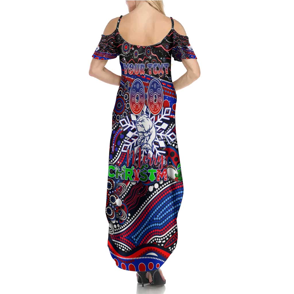 Merry Christmas AFL Bulldogs Summer Maxi Dress Aboriginal Santa Football Mascot