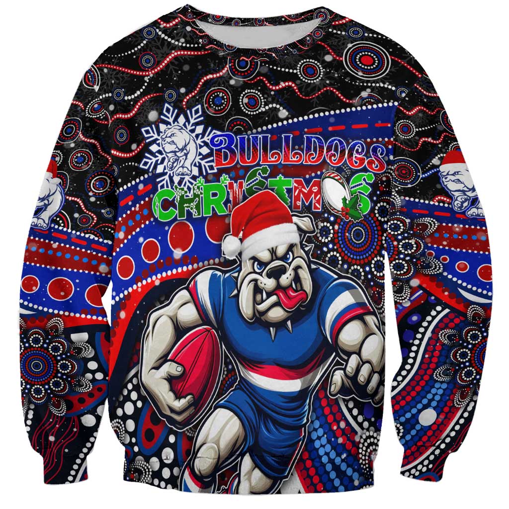 Merry Christmas AFL Bulldogs Sweatshirt Aboriginal Santa Football Mascot