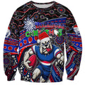 Merry Christmas AFL Bulldogs Sweatshirt Aboriginal Santa Football Mascot