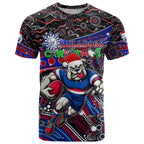 Merry Christmas AFL Bulldogs T Shirt Aboriginal Santa Football Mascot