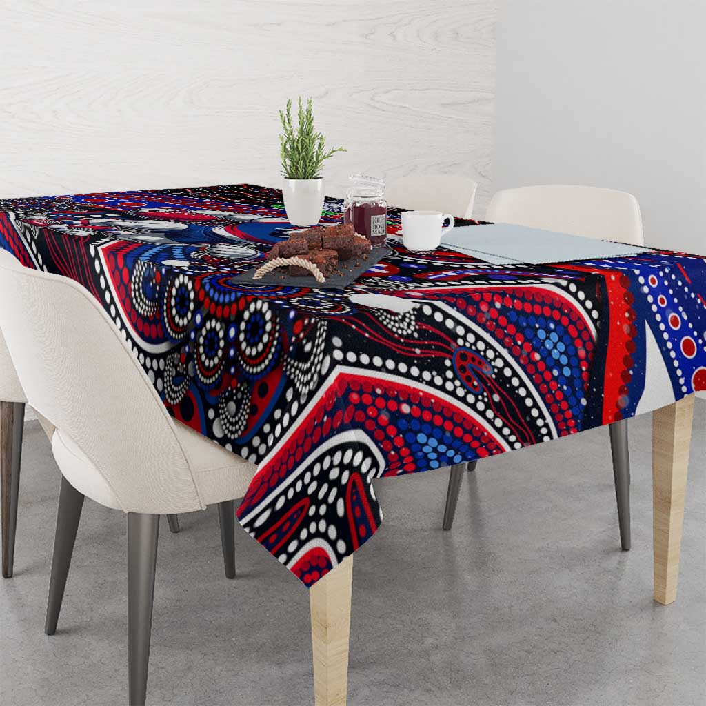 Merry Christmas AFL Bulldogs Tablecloth Aboriginal Santa Football Mascot