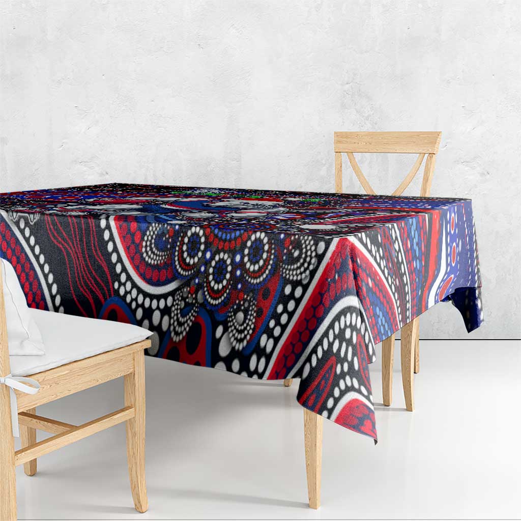 Merry Christmas AFL Bulldogs Tablecloth Aboriginal Santa Football Mascot