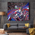 Merry Christmas AFL Bulldogs Tapestry Aboriginal Santa Football Mascot