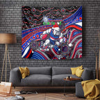Merry Christmas AFL Bulldogs Tapestry Aboriginal Santa Football Mascot