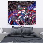Merry Christmas AFL Bulldogs Tapestry Aboriginal Santa Football Mascot