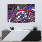 Merry Christmas AFL Bulldogs Tapestry Aboriginal Santa Football Mascot