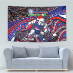 Merry Christmas AFL Bulldogs Tapestry Aboriginal Santa Football Mascot