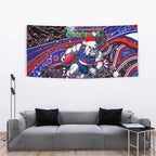 Merry Christmas AFL Bulldogs Tapestry Aboriginal Santa Football Mascot