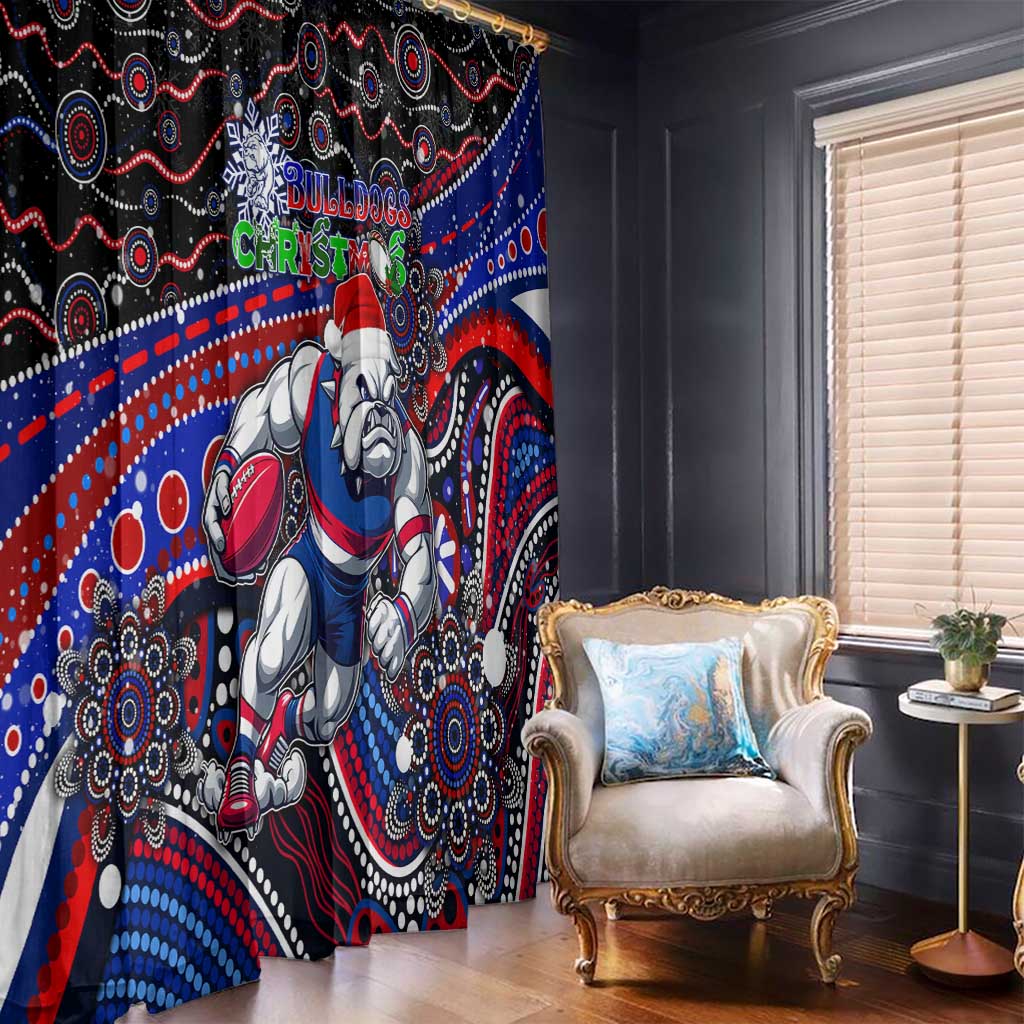 Merry Christmas AFL Bulldogs Window Curtain Aboriginal Santa Football Mascot