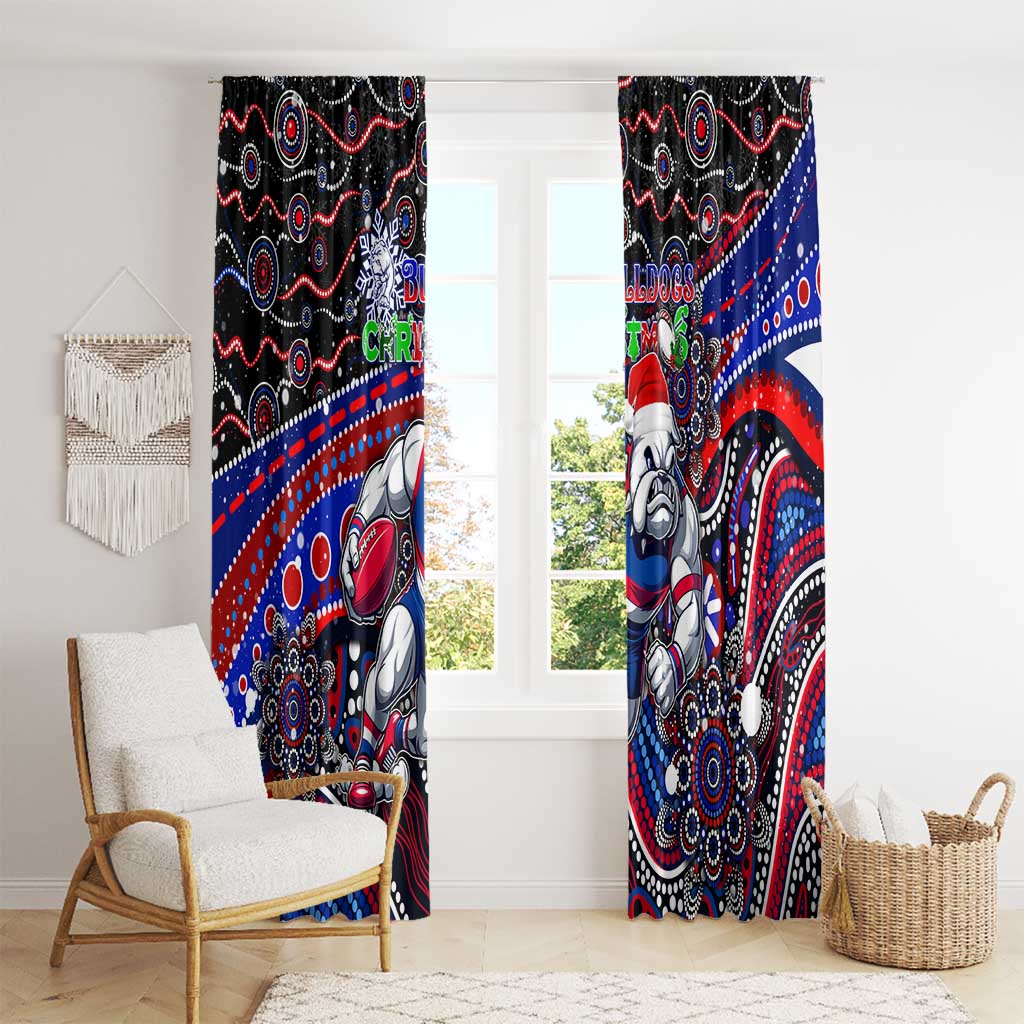 Merry Christmas AFL Bulldogs Window Curtain Aboriginal Santa Football Mascot