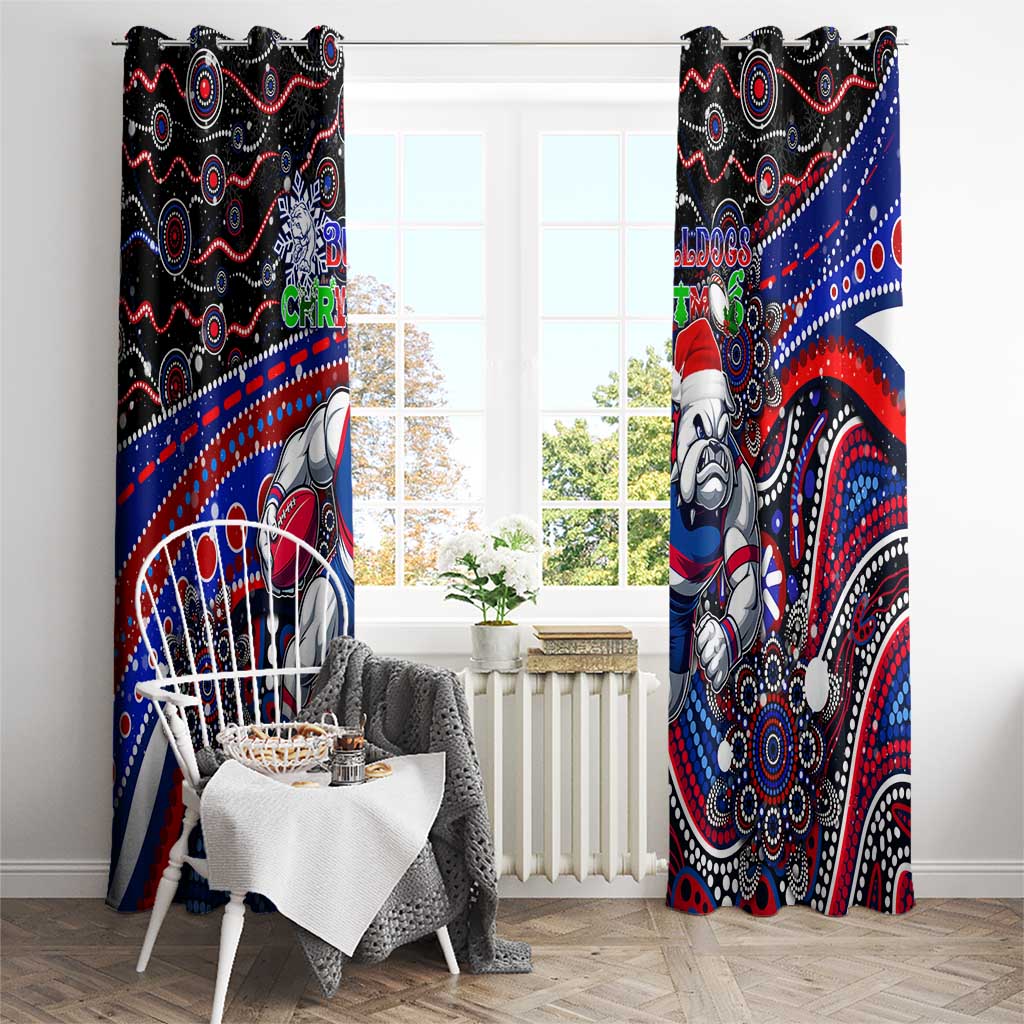 Merry Christmas AFL Bulldogs Window Curtain Aboriginal Santa Football Mascot