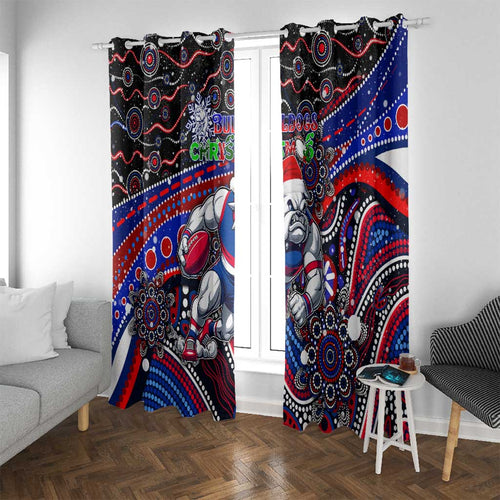 Merry Christmas AFL Bulldogs Window Curtain Aboriginal Santa Football Mascot