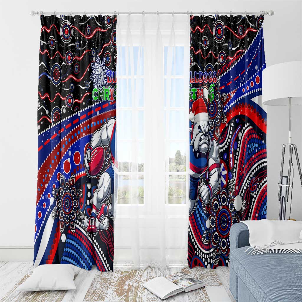 Merry Christmas AFL Bulldogs Window Curtain Aboriginal Santa Football Mascot