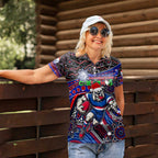 Merry Christmas AFL Bulldogs Women Polo Shirt Aboriginal Santa Football Mascot